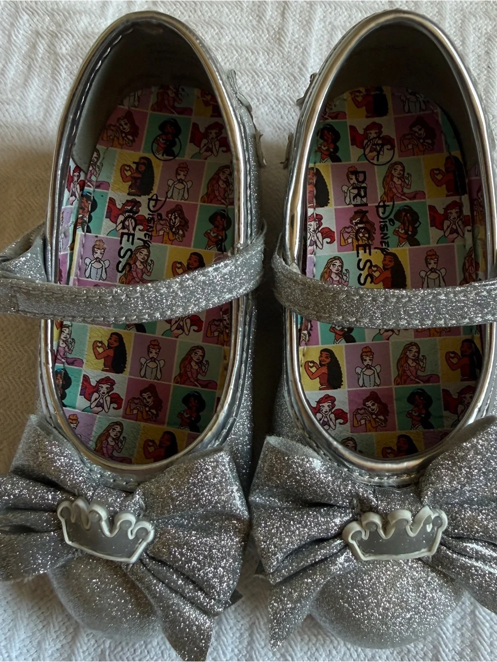 Silver Glitter Mary Jane Princess Shoes